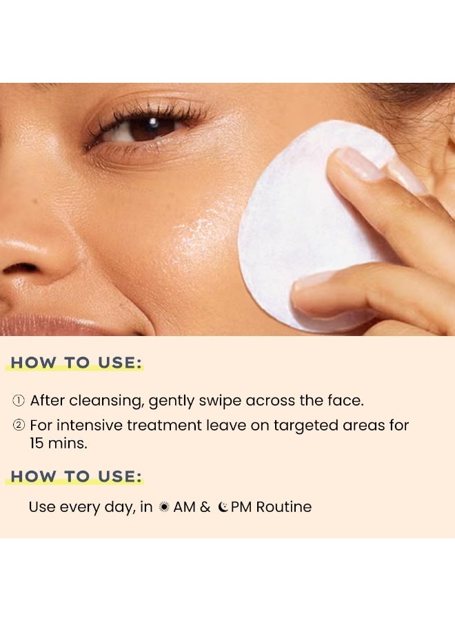 Hyphen 44% Rice Water Brightening Face Serum Pads | 5% Niacinamide & Alpha Arbutin to Reduces Dark Spots & Pigmentation | Toner Pads with Serum for Glowing Glass Skin | All Skin Types - 50N - Image 4